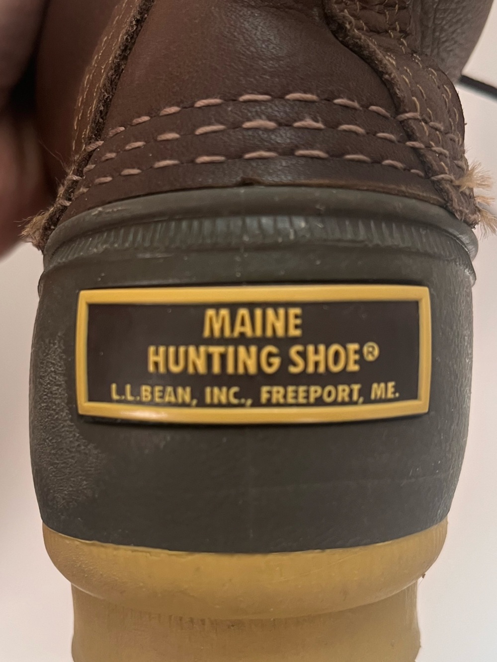 LL Bean Maine Hunting Boots Womens 7 Lace Up Gortex Lined Leather Rubber Classic - Picture 5 of 12